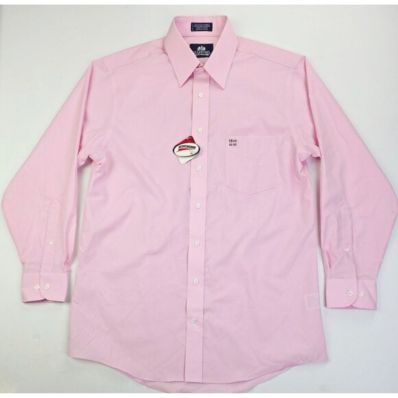 Stafford Wrinkle Free Size 15.5 32-33 Scotchgard Protector 3M Men Pink Shirt NWT - Picture 1 of 10